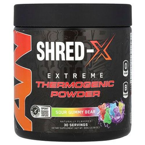 Abe, Shred-X, Poudre Thermogénique Extrême, Gomme Acidulée En Forme D¿Ours, 300 G