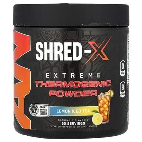 Abe, Shred-X, Poudre Thermogénique Extrême, Thé Glacé Au Citron, 300 G