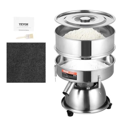 Tamis à Farine Électrique-VEVOR-Machine de Tamisage avec 40 et 60 Mailles, Facile à Remplacer-Poudres de Farine, Haricots Mungo
