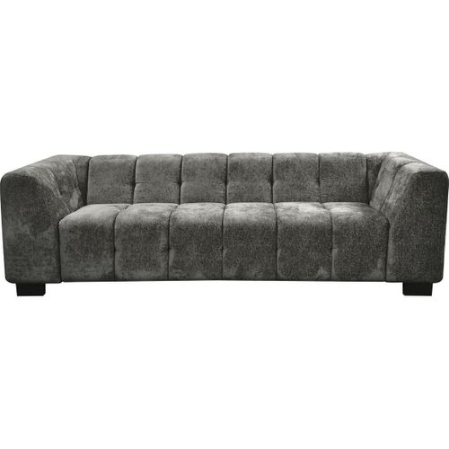 Canapé Droit Design En Tissu Chenille 3 Places "Foch"- Gris