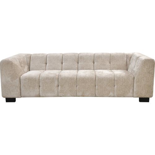 Canapé Droit Design En Tissu Chenille 3 Places "Foch" - Beige