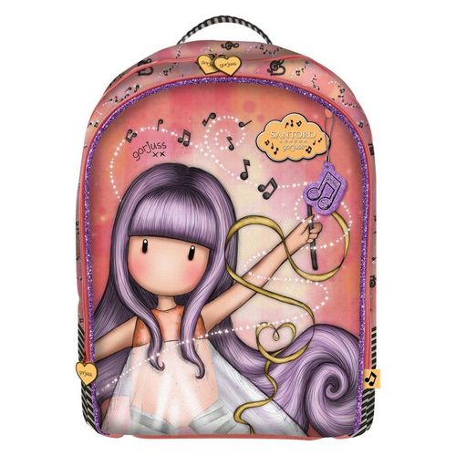 Cartable - Gorjuss - Little Dancer - Saumon - Polyester - Épaulettes rembourrées