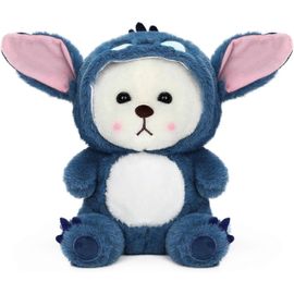 Jouet D¿Habillage En Peluche Avec Chapeau De Chien Extraterrestre Monstre De Dessin Animé Amovible, Ours En Peluche De Dessin Animé Jouet En Peluche Ours Bleu Pour L¿Anniversaire De La Petite Amie En