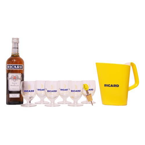 Ricard 70cl + Pichet + Pisette + 6 Verres Ballon 17cl