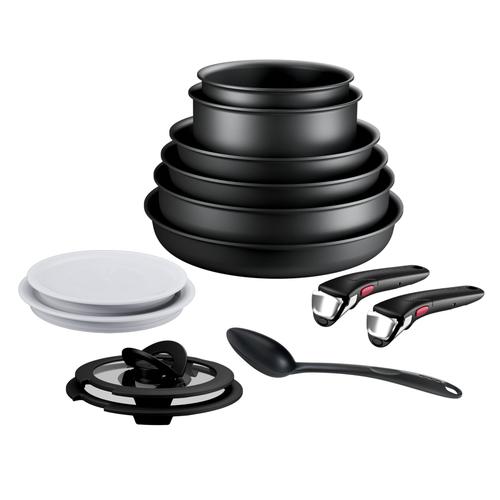 Ingenio Eco Resist L3979542 Batterie De Cuisine 13 Pièces : 3 Poêles 22/24/28 Cm + Wok 26 Cm + 2 Poêlons 16/18 Cm + 7 Accessoires