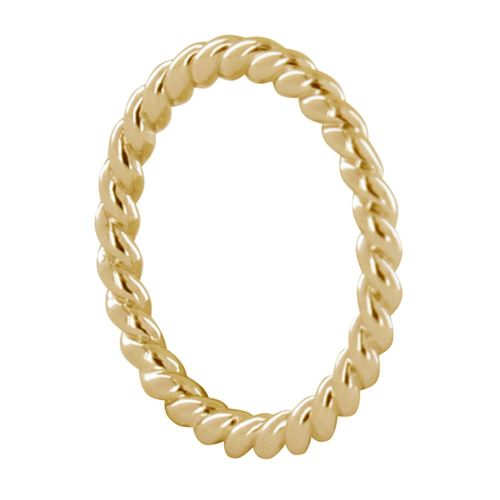 Les Poulettes Bijoux - Bague Plaqué Or Anneau Torsadée