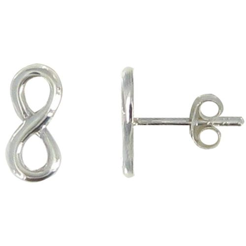 Les Poulettes Bijoux - Boucles D'oreilles Argent Rhodié Puces Infini