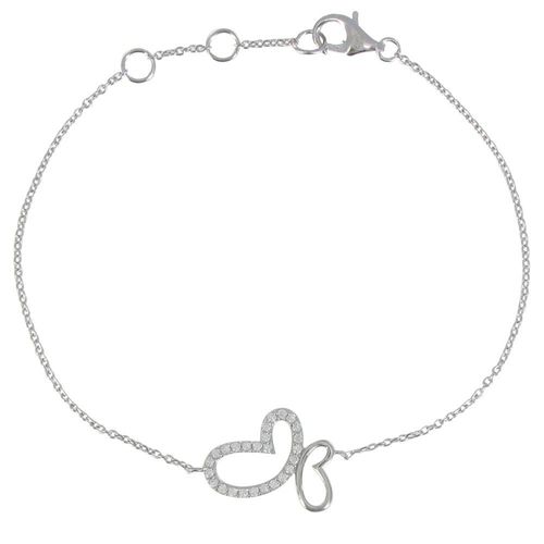 Les Poulettes Bijoux - Bracelet Argent Papillon Et Une Aile Scintillante