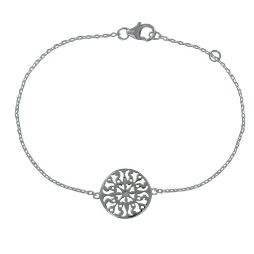 Les Poulettes Bijoux - Bracelet Argent Rhodié Arabesque Ronde