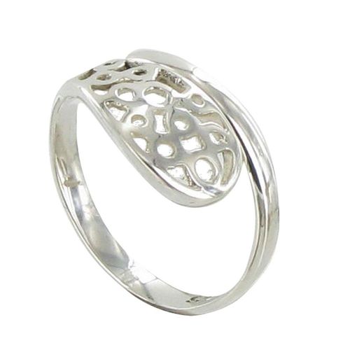 Les Poulettes Bijoux - Bague Argent Goutte Arabesque