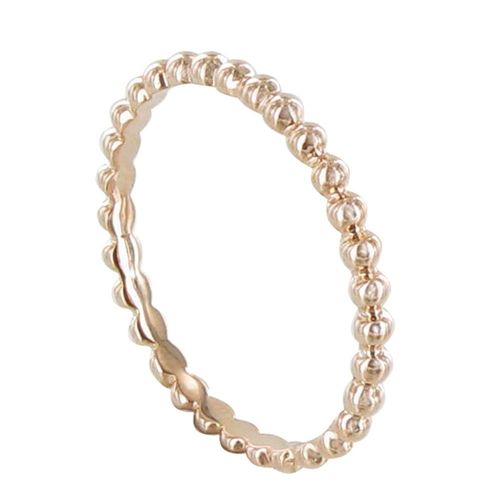 Les Poulettes Bijoux - Bague Plaqué Or Rose Anneau De Billes