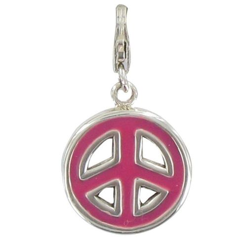 Les Poulettes Bijoux - Charms Argent Médaille Paix Emaillé - Classics