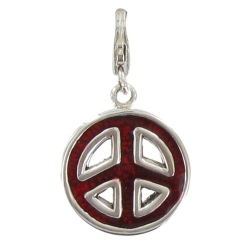 Les Poulettes Bijoux - Charms Argent Médaille Paix Emaillé - Classics