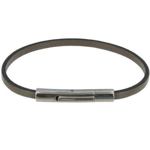 Les Poulettes Bijoux - Bracelet Femme Cuir Simple Fermoir Acier Inoxydable - Classics