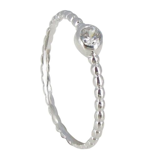 Les Poulettes Bijoux - Bague Argent Anneau De Billes Et Strass Cristal