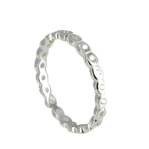 Les Poulettes Bijoux - Bague Argent Ronds Ajourés
