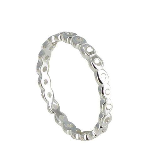 Les Poulettes Bijoux - Bague Argent Ronds Ajourés