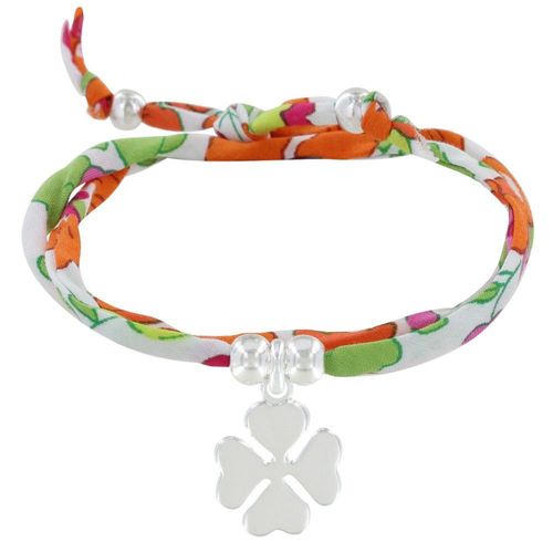 Les Poulettes Bijoux - Bracelet Double Tour Lien Liberty Et Trèfle Argent - Classics