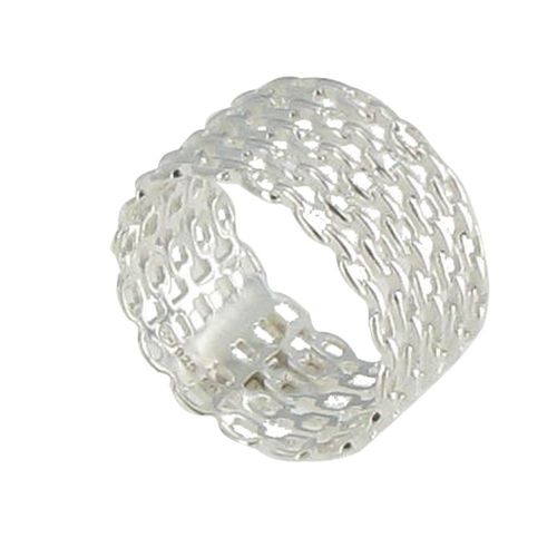 Les Poulettes Bijoux - Bague Argent Tube De Chaines