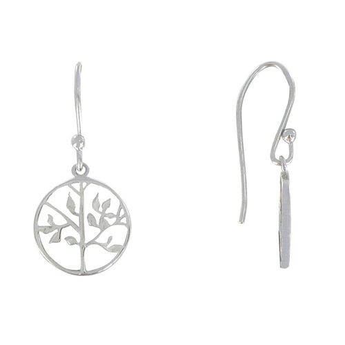 Les Poulettes Bijoux - Boucles D'oreilles Argent Rhodié Arbre De Vie