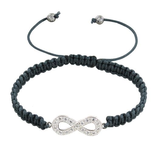 Les Poulettes Bijoux - Bracelet Argent Infini Et Strass Lien Tréssé - Classics