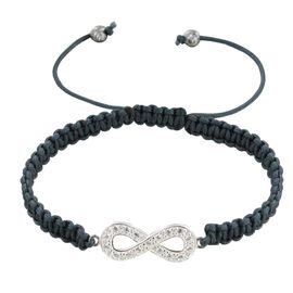 Les Poulettes Bijoux - Bracelet Argent Infini Et Strass Lien Tréssé - Classics