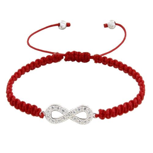 Les Poulettes Bijoux - Bracelet Argent Infini Et Strass Lien Tréssé - Classics