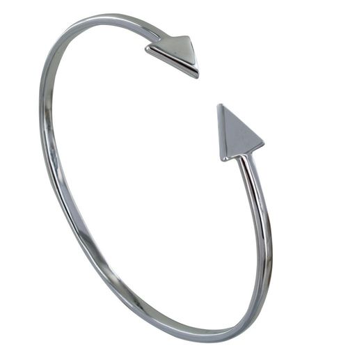 Les Poulettes Bijoux - Bracelet Argent Rhodié Jonc Double Flèche