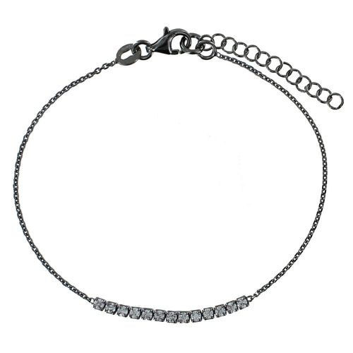 Les Poulettes Bijoux - Bracelet Ruthénium Et Strass