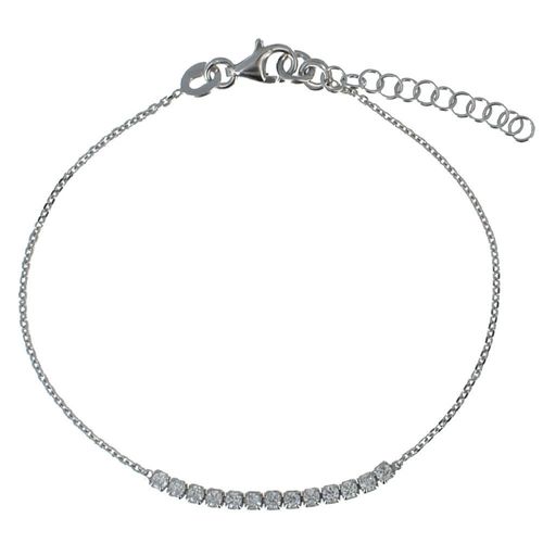Les Poulettes Bijoux - Bracelet Argent Rhodié Et Strass