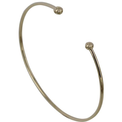 Les Poulettes Bijoux - Bracelet Plaqué Or Demi Jonc Deux Perles