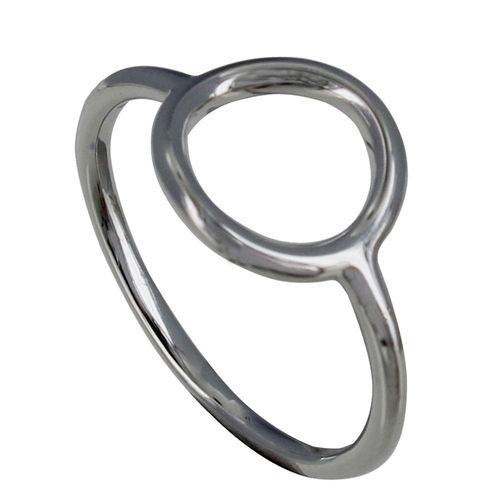 Les Poulettes Bijoux - Bague Argent Rhodié Rond Ajouré