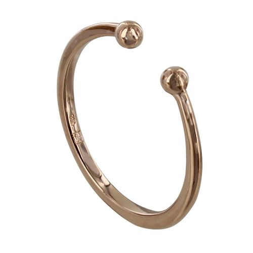 Les Poulettes Bijoux - Bague Plaqué Or Rose Deux Perles