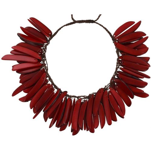 Les Poulettes Bijoux - Collier Flamme En Tagua - Classics