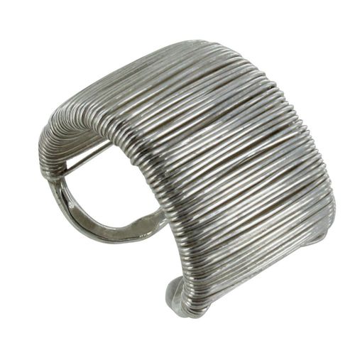 Les Poulettes Bijoux - Bague Argent Anneau Large Multifils