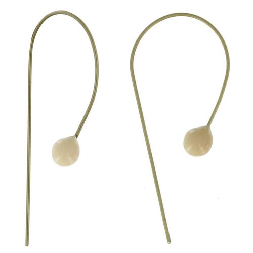 Les Poulettes Bijoux - Boucles D'oreilles Laiton Perle De Verre - Classics