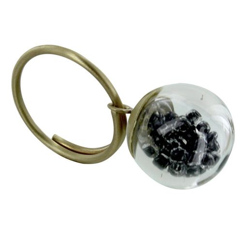 Les Poulettes Bijoux - Bague Laiton Bulle Pâte De Verre Et Perles - Classics