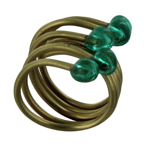 Les Poulettes Bijoux - Bague Laiton Perles De Verre - Classics