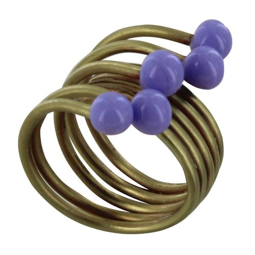 Les Poulettes Bijoux - Bague Laiton Perles De Verre - Classics