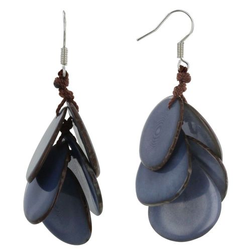 Les Poulettes Bijoux - Boucles D'oreilles Grappe De Pétales En Tagua