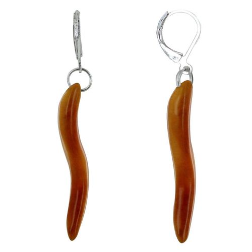 Les Poulettes Bijoux - Boucles D'oreilles Vague De Tagua