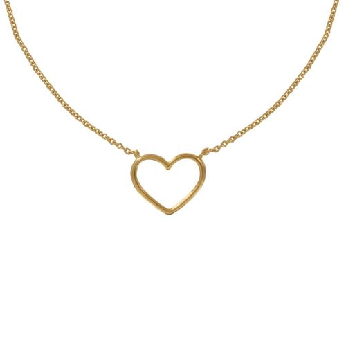 Les Poulettes Bijoux - Collier Plaqué Or Coeur Ajouré