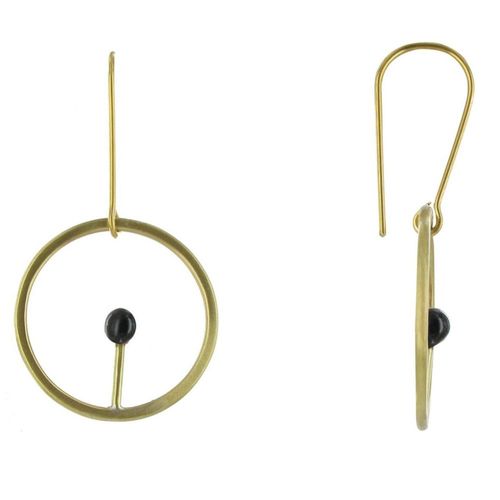 Les Poulettes Bijoux - Boucles D'oreilles Laiton Ronde Allumette - Classics