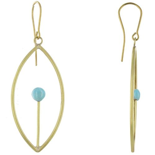 Les Poulettes Bijoux - Boucles D'oreilles Laiton Feuille Allumette - Classics