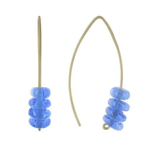 Les Poulettes Bijoux - Boucles D'oreilles Laiton Et Petits Disques De Verre