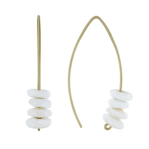 Les Poulettes Bijoux - Boucles D'oreilles Laiton Et Petits Disques De Verre