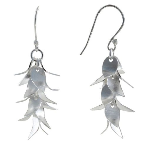 Les Poulettes Bijoux - Boucles D'oreilles Argent Grappe De Gouttes Incurvées