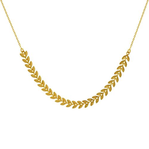 Les Poulettes Bijoux - Collier Plaqué Or Laurier