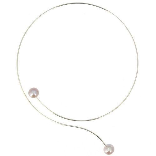 Les Poulettes Bijoux - Collier Ras De Cou Argent 2 Perles De Culture 11 Mm - Classics