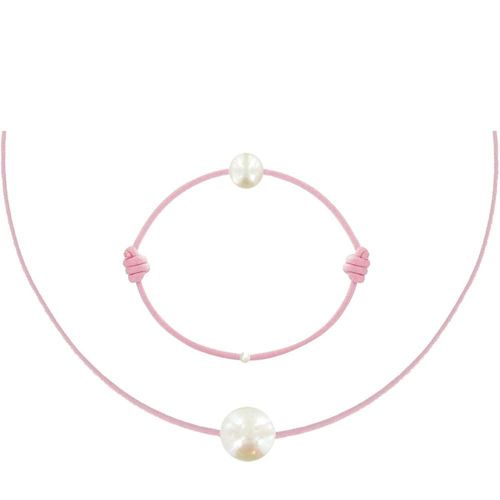 Les Poulettes Bijoux - Set Collier Et Bracelet Lien La Perle Blanche Des Poulettes - Classics